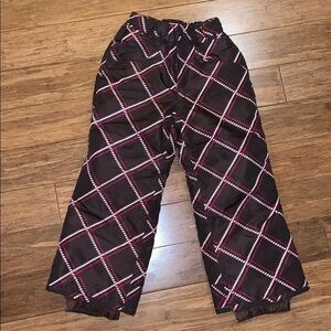 ☀️ 3/$36 or 2/$30 
CHEROKEE Girls Brown/Pink Plaid Snow Pants sz 4/5